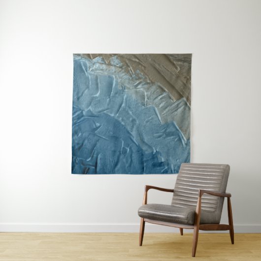 Ocean's Edge: een digitaal schilderij van rust Wandkleed (In Situ (horizontaal))