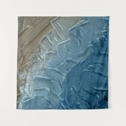 Ocean's Edge: een digitaal schilderij van rust Wandkleed (Voorkant)