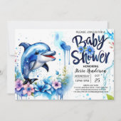 Ocean's Embrace: Dolfijn Baby shower Kaart (Voorkant)