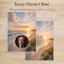Ocean's Embrace Herdenkingsfotokaart met QR-code