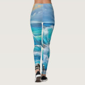 Ocean's Embrace: Wave Art Leggings (Achterkant)