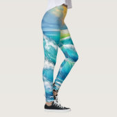 Ocean's Embrace: Wave Art Leggings (Rechts)
