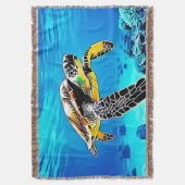 Ocean's Embrace: Zee Turtle's Journey Deken (Voorkant Verticaal)