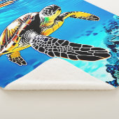 Ocean's Embrace: Zee Turtle's Journey Sherpa Deken (3/4)