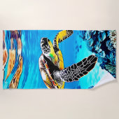 Ocean's Embrace: Zee Turtle's Journey Strandlaken (Voorkant)