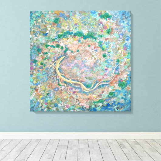 Ocean's Forest: Dragon's Current Canvas Afdruk (Insitu (Houten vloer))