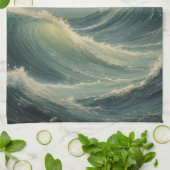 Ocean's Fury bij zonsopgang Theedoek (Gevouwen)