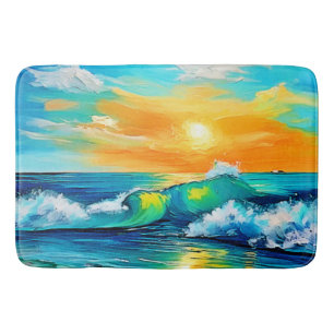 Ocean's Kiss: Sunset Waves Badmat