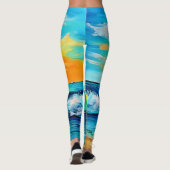 Ocean's Kiss: Sunset Waves Leggings (Achterkant)