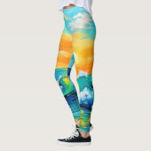 Ocean's Kiss: Sunset Waves Leggings (Links)