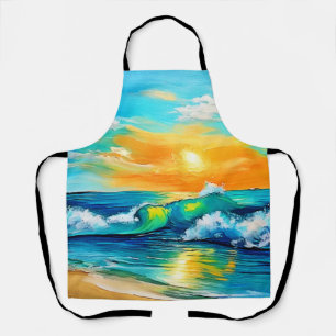 Ocean's Kiss: Sunset Waves Schort