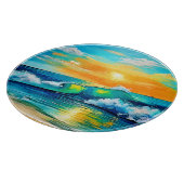 Ocean's Kiss: Sunset Waves Snijplank (Hoek)