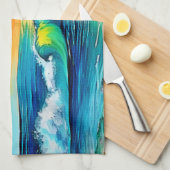 Ocean's Kiss: Sunset Waves Theedoek (Quarter Fold)