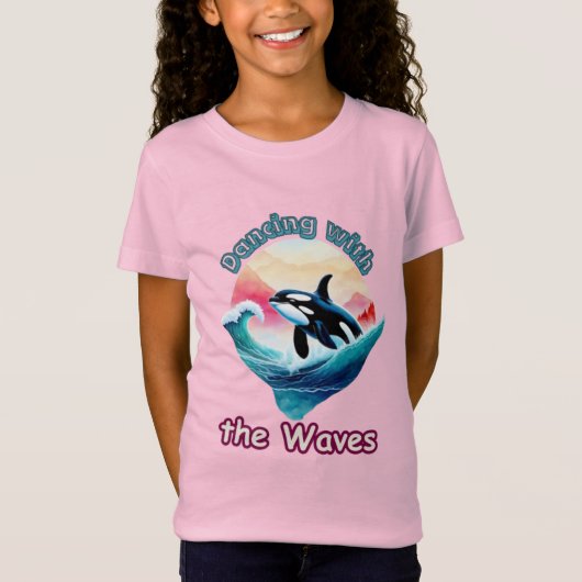Ocean's Leap: Killer Orca in Aqua-kleuren T-shirt (Voorkant)