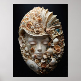 Ocean's Muse - Allegorische Vrouw Abstracte Kunst Poster