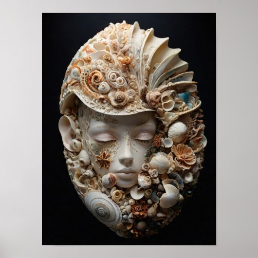 Ocean's Muse - Allegorische Vrouw Abstracte Kunst Poster (Voorkant)