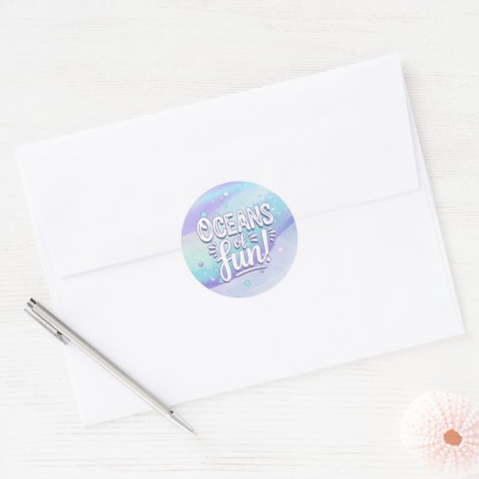 Oceans of Fun Typography ID1142 Ronde Sticker (Envelop)