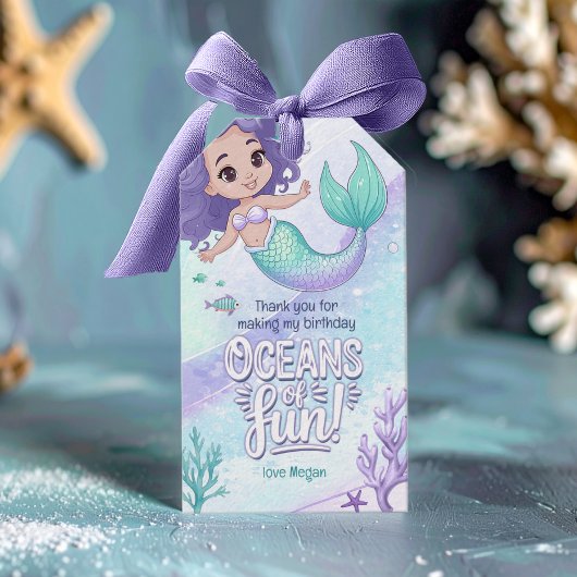 Oceans of Fun Zeemeermin Bedankt V1 ID1142 Cadeaulabel