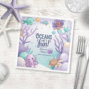 Oceans of Fun Zeemeermin Verjaardag V2 ID1142 Servet