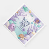 Oceans of Fun Zeemeermin Verjaardag V2 ID1142 Servet (Hoek)