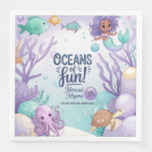 Oceans of Fun Zeemeermin Verjaardag V2 ID1142 Servet (Voorkant)
