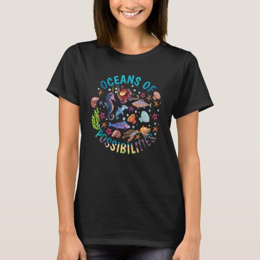 Oceans of Possibilities Lezen 2022 Zee Dieren E T-shirt (Voorkant)