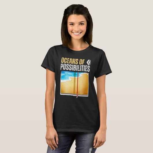 Oceans Of Possibilities Reading Books Ocean Reader T-shirt (Voorkant volledig)