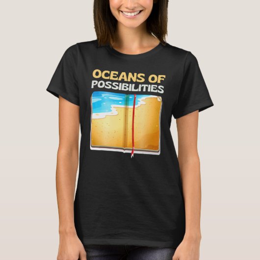 Oceans of Possibilities Reading Books Readers bibl T-shirt (Voorkant)
