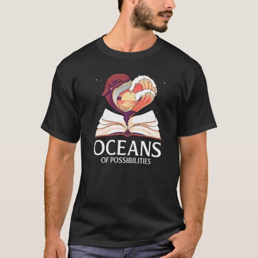 Oceans Of Possibilities Summer Reading Librarian B T-shirt (Voorkant)