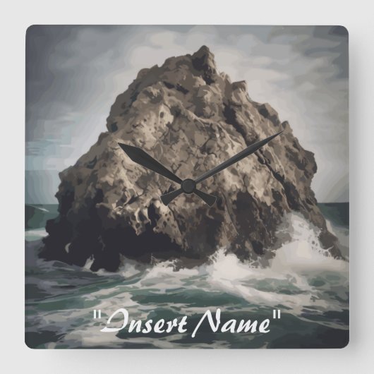 Ocean's Sentinel Vierkante Klok (Voorkant)