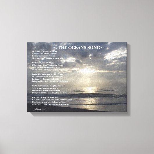 OCEANS SONG POEM CANVAS AFDRUK (Voorkant)