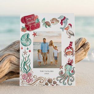 Oceanschat Kerstmis & Groeten Foto Feestdagenkaart