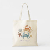 Oceanschatten Watercolor Strandtas Tote Bag (Achterkant)