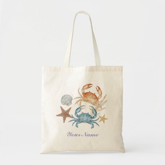 Oceanschatten Watercolor Strandtas Tote Bag (Voorkant)