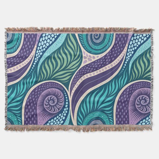 Oceanschelp & Zeewier Mandala Deken (Voorkant)