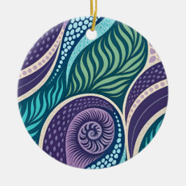 Oceanschelp & Zeewier Mandala Keramisch Ornament