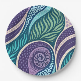 Oceanschelp & Zeewier Mandala Papieren Bordje