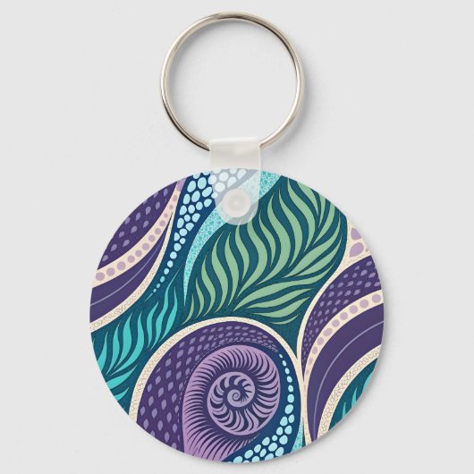 Oceanschelp & Zeewier Mandala Sleutelhanger (Voorkant)