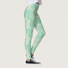 Oceanschelpen Zeegolven Abstract Vintage Patroon Leggings