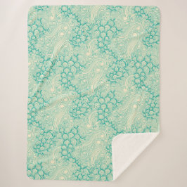 Oceanschelpen Zeegolven Abstract Vintage Patroon Sherpa Deken
