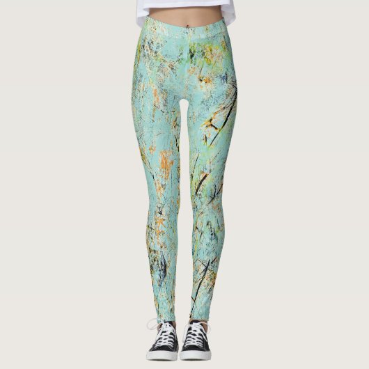 oceanside-abstracties leggings (Voorkant)