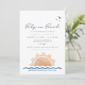 OCEANSIDE Beach Baby aan boord Baby shower Kaart (Staand voorkant)