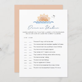 OCEANSIDE Beach Baby over onder Baby shower game Kaart