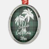 Oceanside Beach California Palm Tree Green Metalen Ornament (Links)