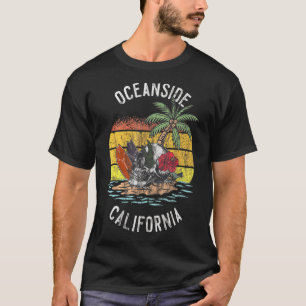 Oceanside Beach California Palms Skull Surf Zonson T-shirt