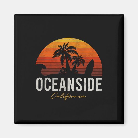 Oceanside Beach California Palms Vacation Surf Sun Magneet (Voorkant)