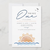 OCEANSIDE Beach Sunset First Birthday Party Kaart (Voorkant)