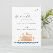 OCEANSIDE Beach Tropical Bridal Shower Invitation Kaart (Staand voorkant)
