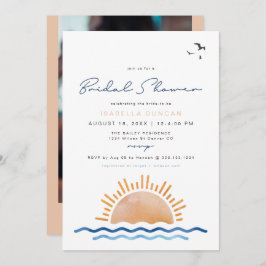 OCEANSIDE Beach Tropical Bridal Shower Invitation Kaart