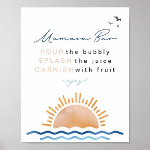 OCEANSIDE Beach Tropical Sunset Momosa Bar Sign Poster